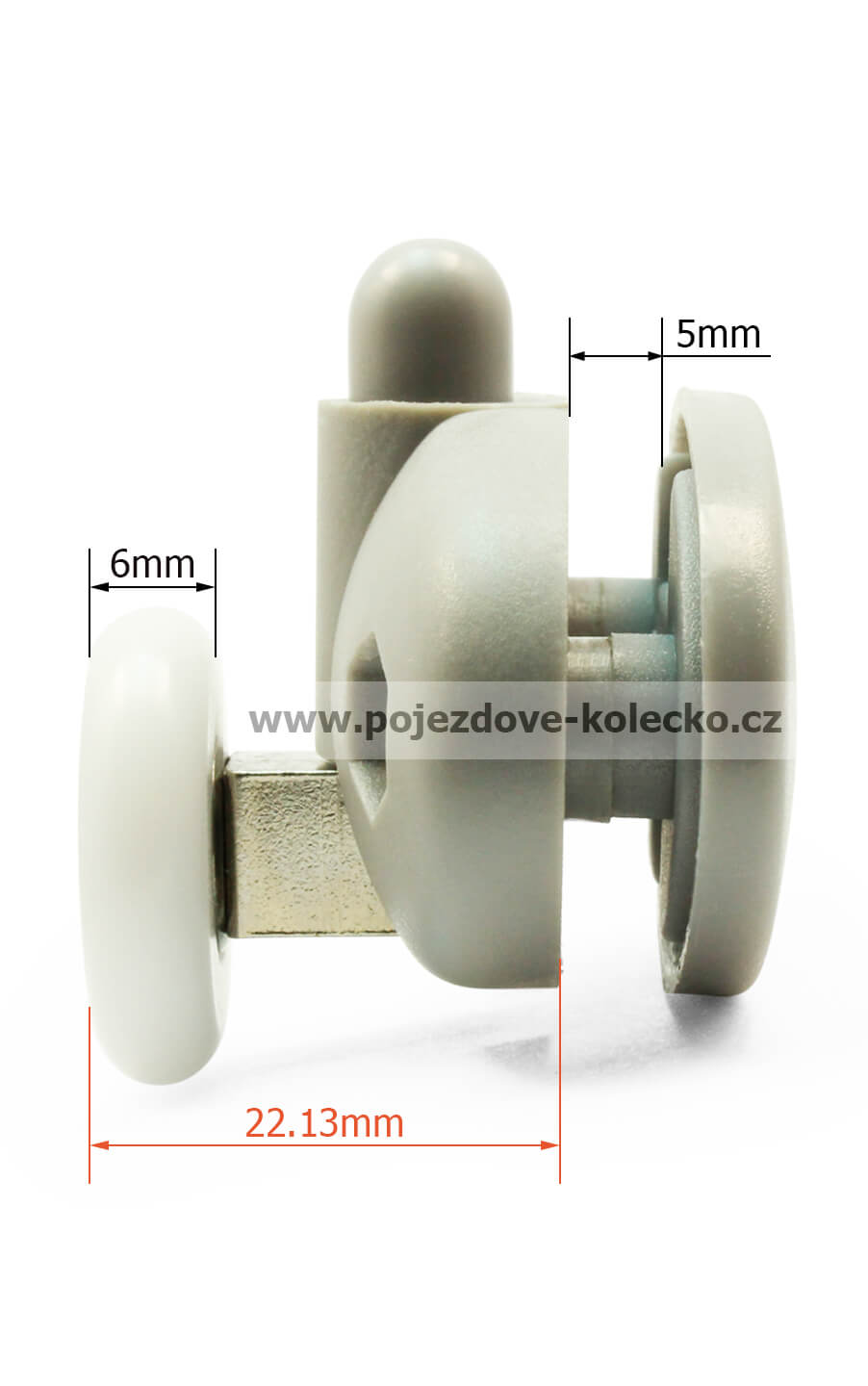 Rozměry spodního pojezdového kolečka B39 do sprchy Rozměry spodního pojezdového kolečka B39 do sprchy